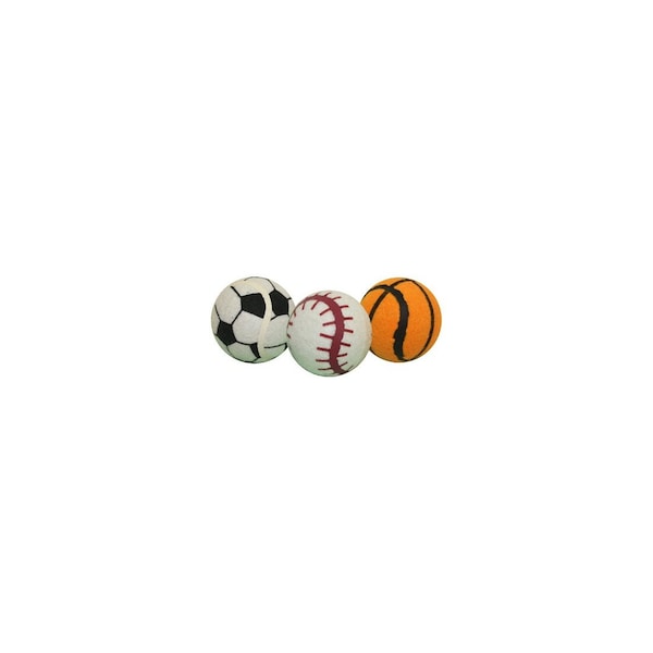 Multipet Dog Toy Ruff Enuff Assorted Sports Tennis Balls Plush Small Assorted - 29163