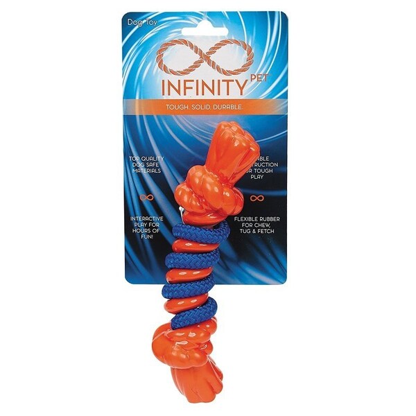 Infinity Dog Toy, S, Rope Bone, Thermoplastic Rubber, Orange - ZD2068 12 69