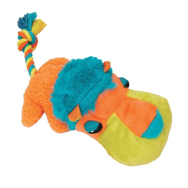 Chompers Dog Toy, 15 in, Ultra Fat Headz Toy, Cotton/Polyfil/Plush/Squeaker, Assorted - WB12280-9A