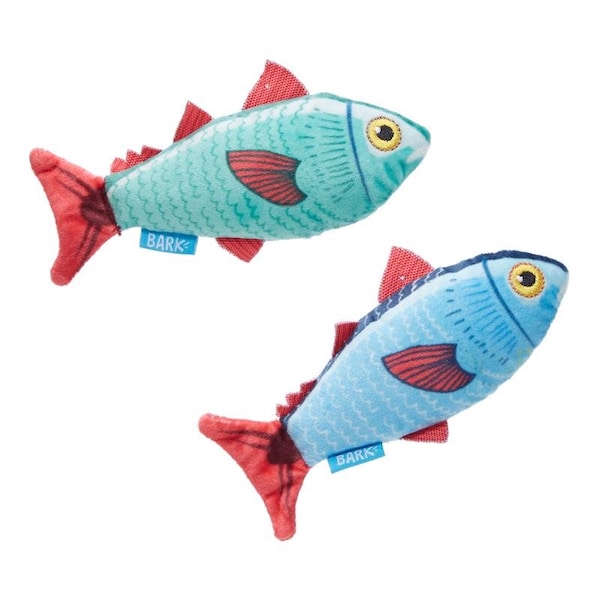 Bark Bark Blue/Red Plush Mike & Mike The Trout Twins Dog Toy 2 pk - 706573