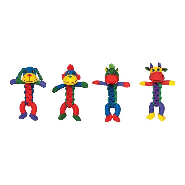 Chompers Chomper Assorted Nylon Cow, Hippo, Monkey, and/or Puppy Braided Body Dog Toy Large - WB11657M-9