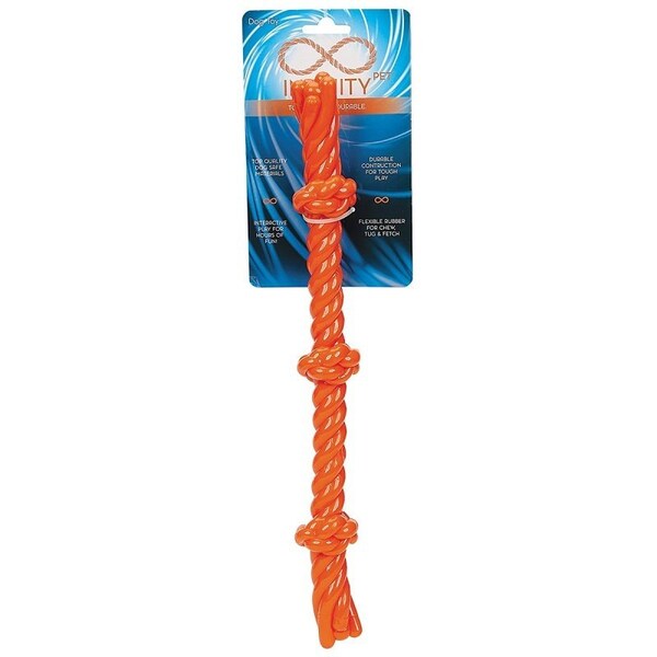 Infinity Dog Toy, 3-Knot Rope, Thermoplastic Rubber, Orange - ZD2056 69