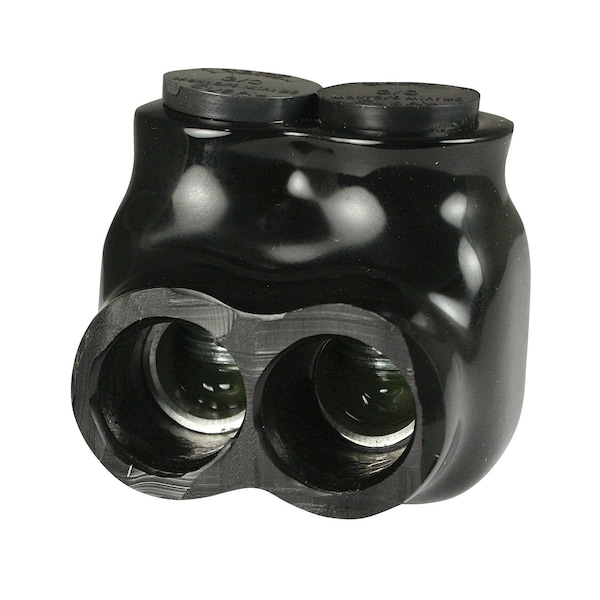 Asi Single Sided Multi Tap Connector 6- 3/0 AWG 2 Port, 600 Volt, Black Insulation - AICS3-0-2