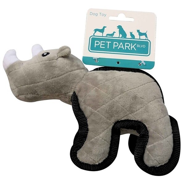 Pet Park Blvd Dog Toy, S, Chew Toy, Tuffimals Rhino - US2021 14 20