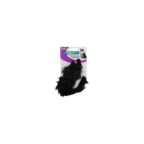 Spot Shaggy Plush Ferret Cat Toy With Catnip & Rattle - 2906