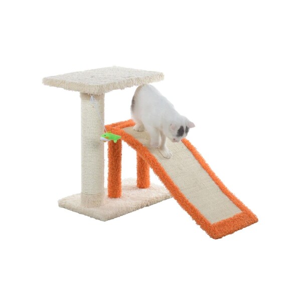 Petpalace Armarkat Two-Level Platform Real Wood Scratcher W Sisal Carpet Ramp - PE2646431