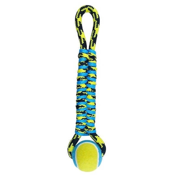 Pet Park Blvd Dog Toy, Fetch, Tug Toy, Paracord Rope Twisted Tug, Yellow - US2048 99