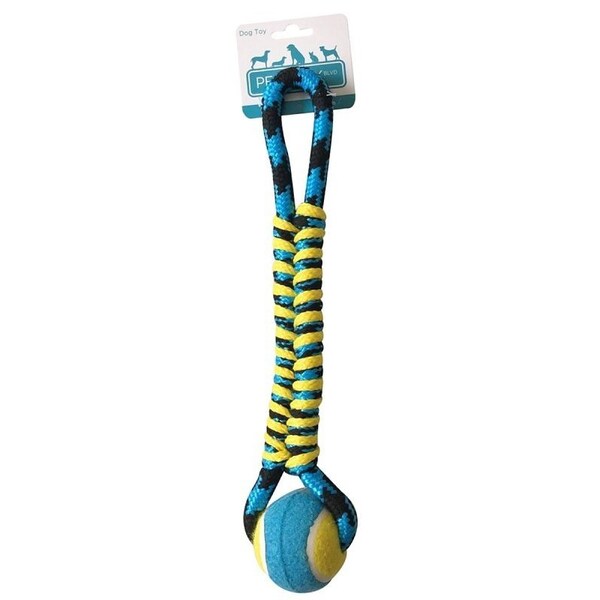 Pet Park Blvd Dog Toy, Fetch, Tug Toy, Paracord Rope Twisted Tug, Yellow - US2048 99