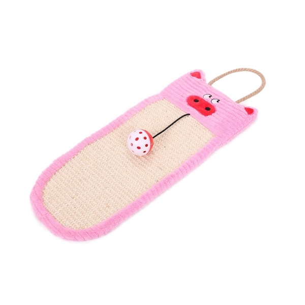 Petpurifiers Sisal & Jute Hanging Carpet Kitty Cat Scratcher Lounge with Toy; Pink - One Size - PE678257