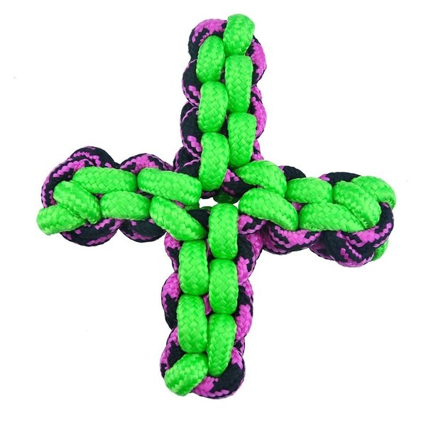 Pet Park Blvd Dog Toy, Rope Twisted Quad Toy, Paracord, Green - US2051 43