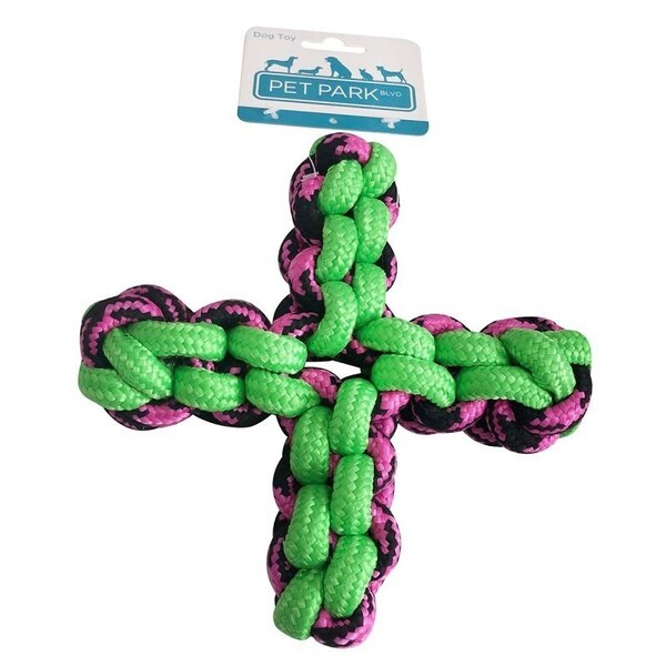 Pet Park Blvd Dog Toy, Rope Twisted Quad Toy, Paracord, Green - US2051 43