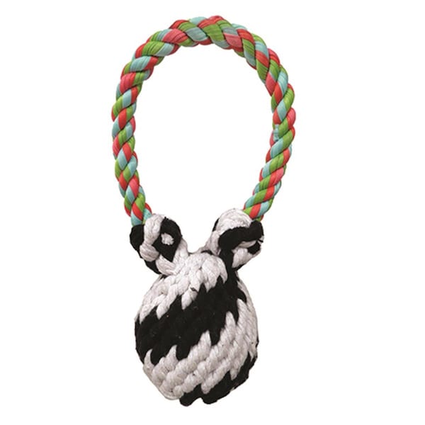 Fancy Feline Small Super Squeaker Bear Rope Tug Toys8 in. - FA510986