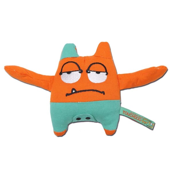 Big Bird Products Cartoon Sleepy Monster Plush Dog Toy - Orange - One Size - BI3714238