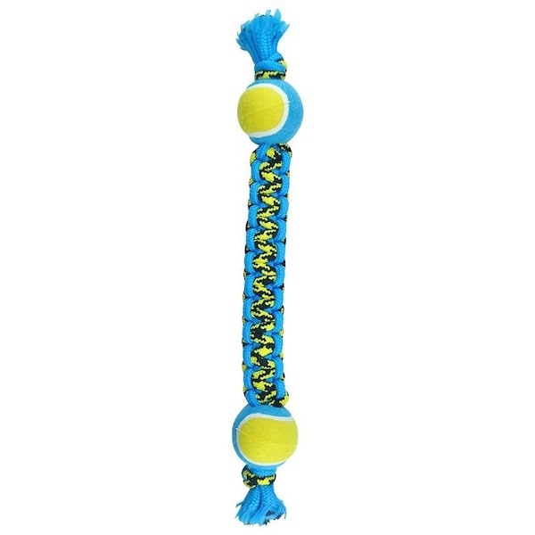 Pet Park Blvd Dog Toy, Chew, Fetch, Tug Toy, Paracord Rope Double Tennis Tug, Yellow - US2056 99