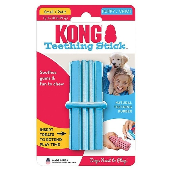 Kong KP33 Dog Toy, S, Chew, Teething Stick, Rubber, Assorted - KO-KP33