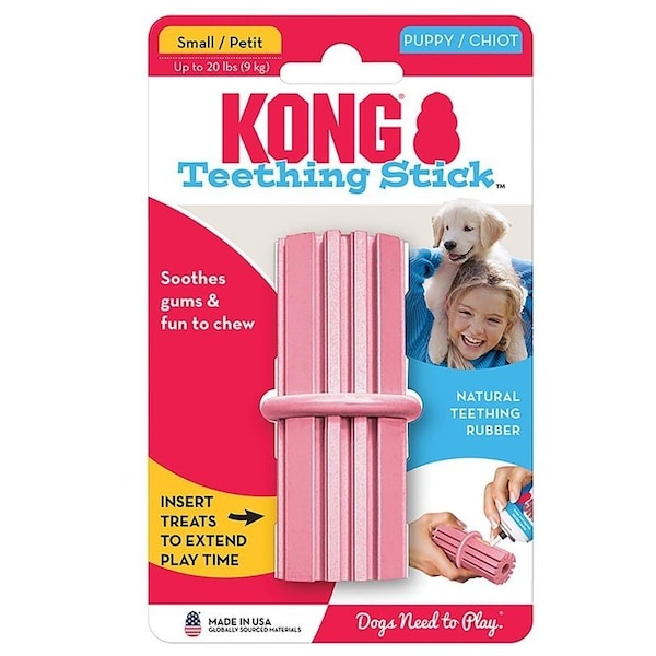 Kong KP33 Dog Toy, S, Chew, Teething Stick, Rubber, Assorted - KO-KP33