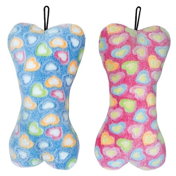 Zanies Zanies ZA1901 12 19 7.5 in. Sweetheart Snuggle Bone Pet Toy; Blue - ZA1901 12 19