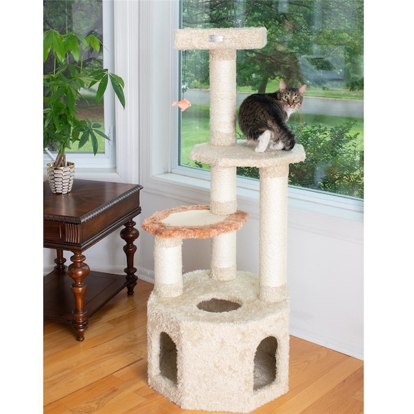 Aeromark Armarkat Soft Heavy-Carpet Real Wood Cat Furniture With Condo For Large Cat - X5703