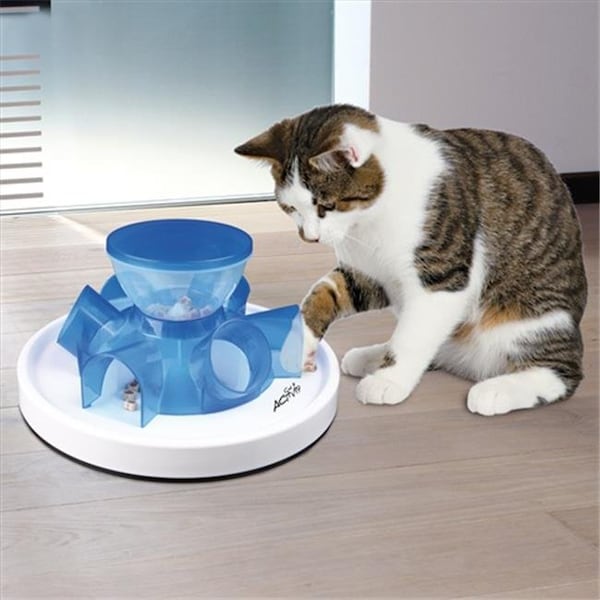 Fly Free Zone Tunnel Feeder for Cats - Blue & White - FL700196