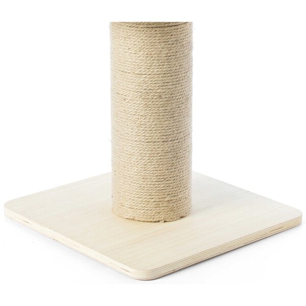 Pawsmark Wooden Cat Sisal Scratching Post Tree Tower with Seat Pet Bed Lounge - QI003735