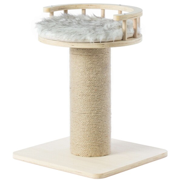 Pawsmark Wooden Cat Sisal Scratching Post Tree Tower with Seat Pet Bed Lounge - QI003735
