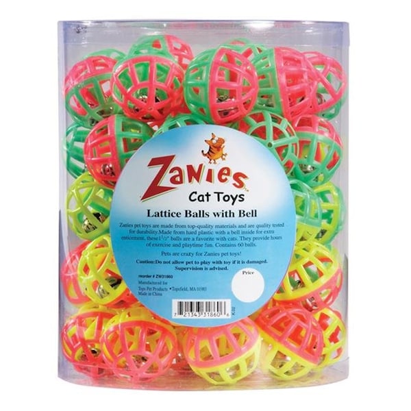 Pet Pals Pet Pals ZA0345 50 Zanies Lattice Balls Canister 50 Pcs - ZA0345 50