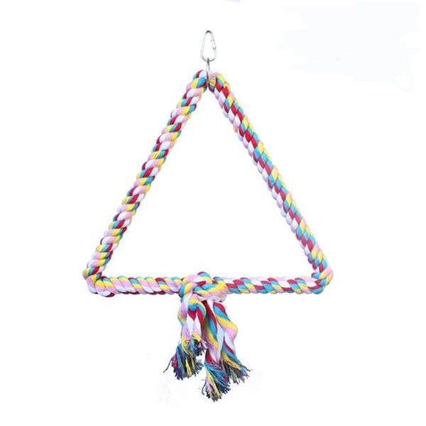 A&E Cage A&E Cage HB01269 Triangle Cotton Rope Swing -15.75 x 12.6 x 12.6 in. - HB01269