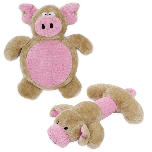 Petpurifiers Cozy Play Plush Chew Dog ToyPink & Brown - Set of 2One Size, 2PK - PE873312