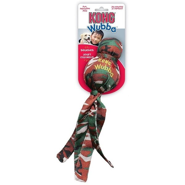 Kong Wubba WM1 Dog Toy, L, Camouflage, Nylon, Assorted - KO-WM1