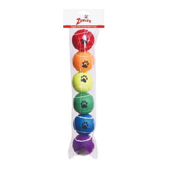 Zanies Zanies ZW3661 06 Zanies Puppy Pride Tennis Ball 6pk - ZW3661 06