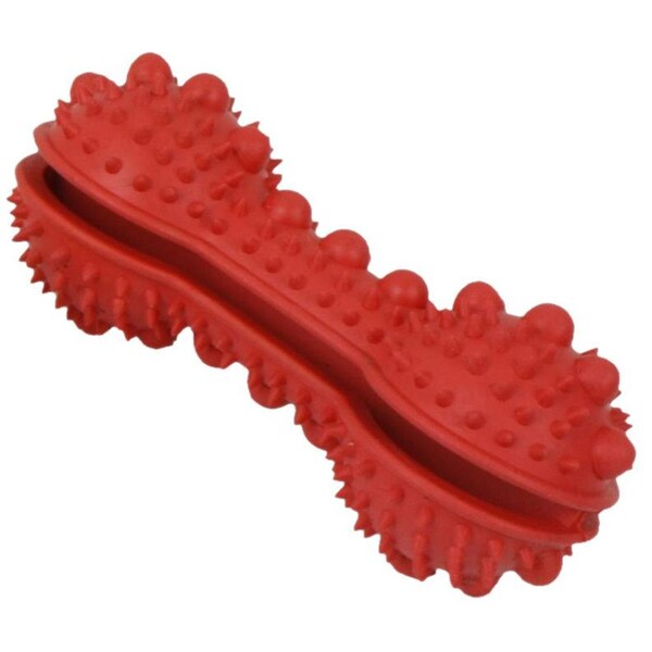 Petpurifiers Denta-Bone TPR Treat Dispensing & Dental Cleaning Durable Dog Toy Red - One Size - PE3175045