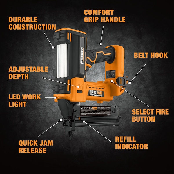 Freeman 20V Bare Tool Cordless 2-In-1 18G Brad Nailer/Narrow Crown Stapler - PE20VT2118
