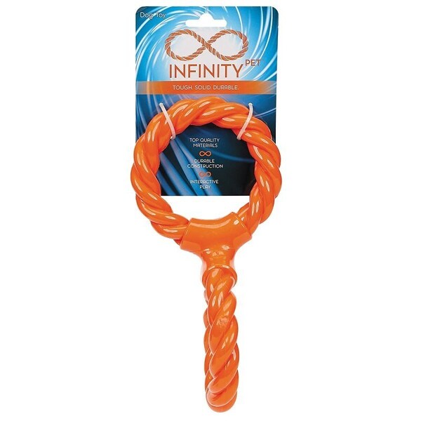 Infinity Dog Toy, Rope Double Ring Twist Tug, Thermoplastic Rubber, Orange - ZD2053 69