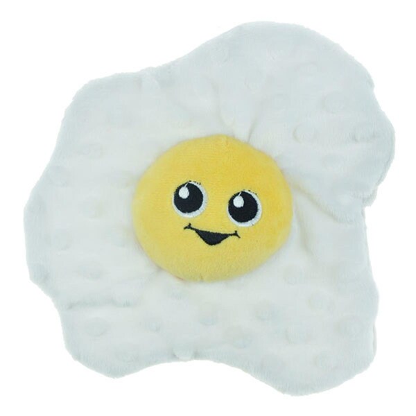 Petpath Food Junkeez Fried Egg Plush Dog Toy - Small - PE2640044