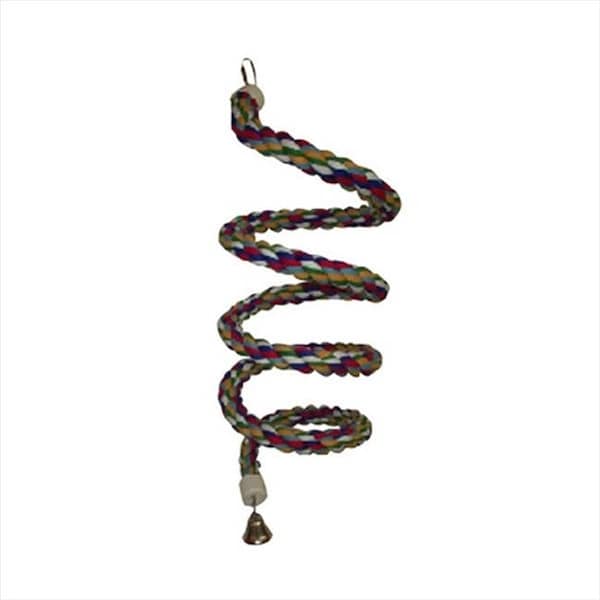 A&E Cage A&E Cage HB556 Extra Large Rainbow Cotton Rope Boing With Bell - HB556