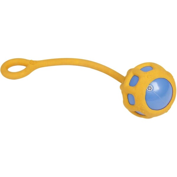 Petpurifiers Tug-O-Warp Fetching Tugging & Chew Squeaking TPR Dog Toy, Orange - PE3163092