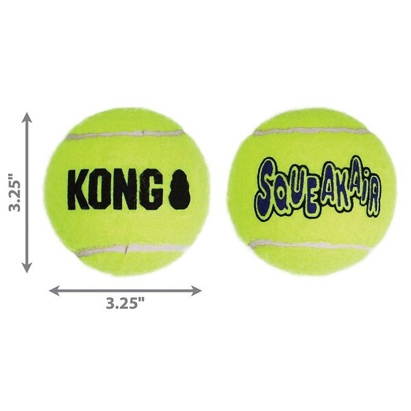 Kong SqueakAir AST1 Dog Toy, L, Squeaker, Ball, Yellow, 2PK - KO-AST1
