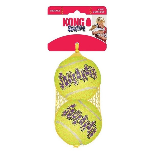 Kong SqueakAir AST1 Dog Toy, L, Squeaker, Ball, Yellow, 2PK - KO-AST1