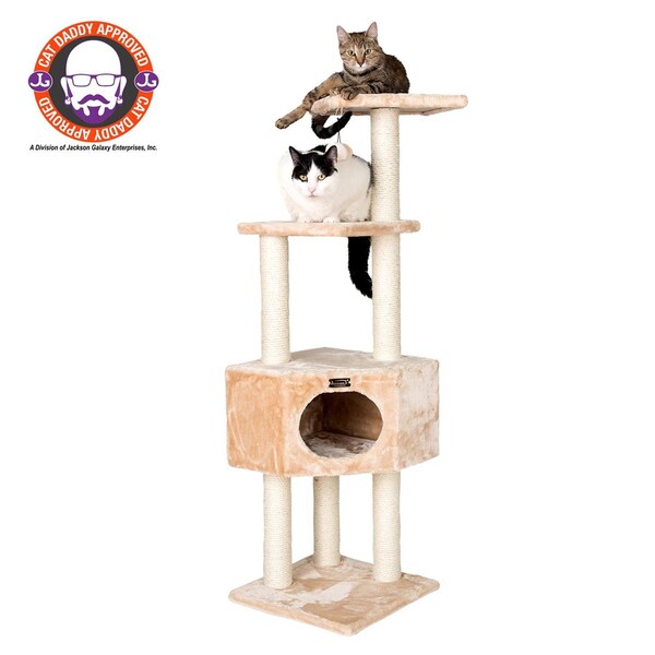 Aeromark Armarkat 3 Tier Real Wood Cat Tree Armarkat Scratch furniture Beige - A5201