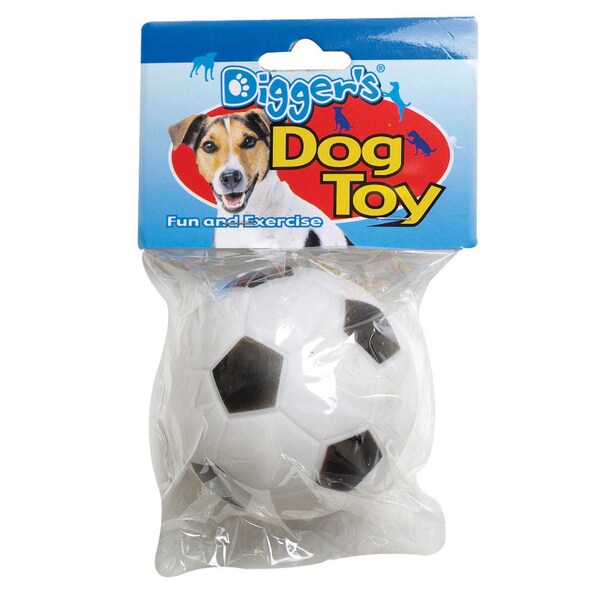 Diggers Boss Pet Digger's Black/White Vinyl Soccer Ball Dog Toy Medium 1 pk - 51341