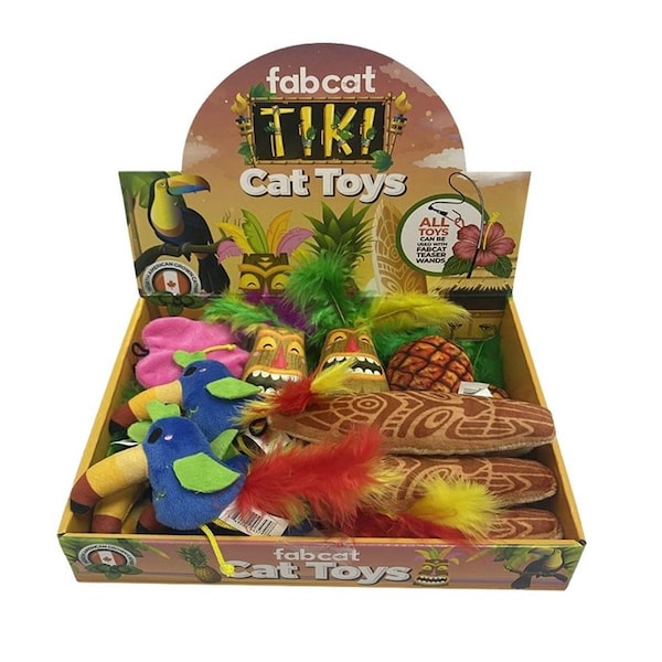 Bugbicho Fabcat Tiki Cat Toy Display - 25 Piece - BU3649539