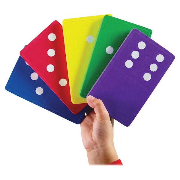 Learning Resources Jumbo Foam Dominos, 5"x3", GR K+, 28 PCS, Assorted PK - LRNLER6380