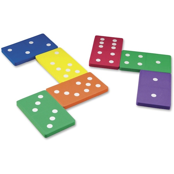 Learning Resources Jumbo Foam Dominos, 5"x3", GR K+, 28 PCS, Assorted PK - LRNLER6380