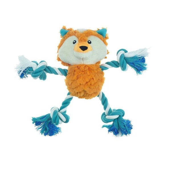Pet Park Blvd Boss Pet Dog Toy, Chew, Fetch Toy, Tugger Fox, Plush/Rope - US2261 12