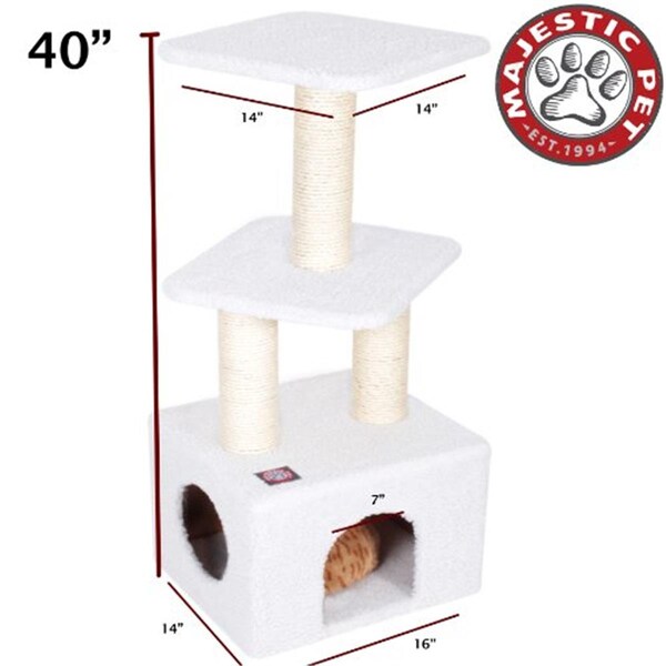 River Soap Co MajesticPet 40 in. Bungalow Sherpa Cat Tree - 788995780014