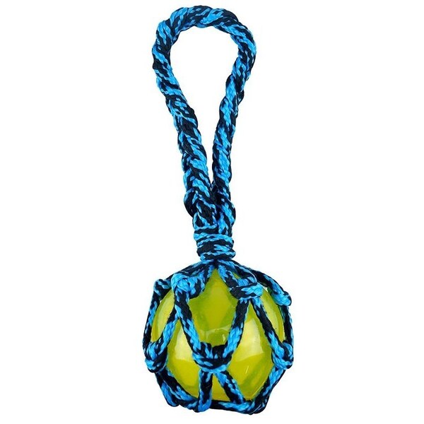 Pet Park Blvd Dog Toy, Squeaker Toy, Paracord Rope Tug with Squeaky Ball, Blue - US2044 19