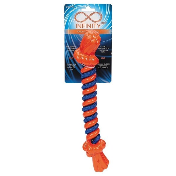 Infinity Dog Toy, L, Rope Bone, Thermoplastic Rubber, Orange - ZD2068 18 69