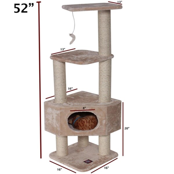 Majestic Pet 52 in. Casita Cat Tree - Fur - 788995780021