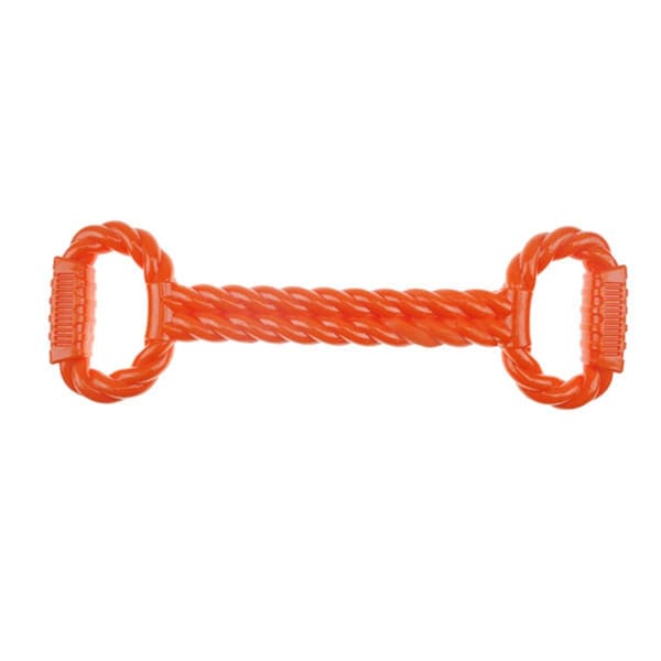 Petpalace 19 in. TPR Tug with Handles Toy, Orange - PE2640041