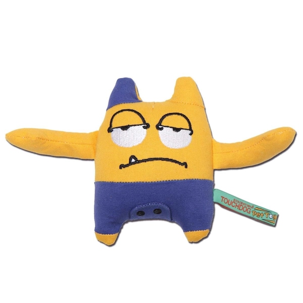 Touchdog Cartoon Sleepy Monster Plush Dog Toy - Yellow - One Size - DT39YL